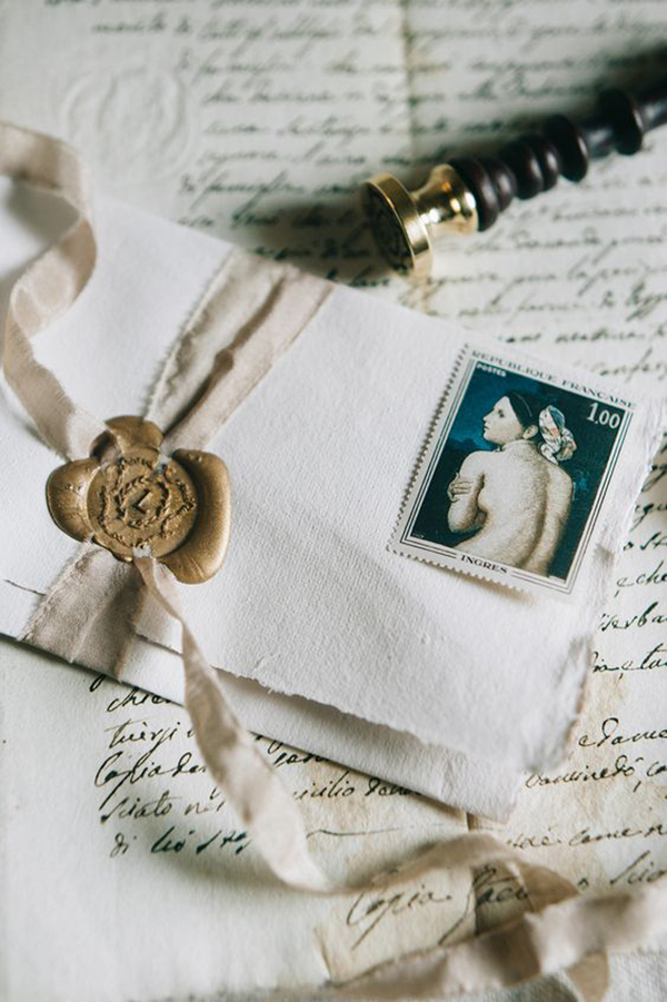 dettaglio invito matrimonio vintage